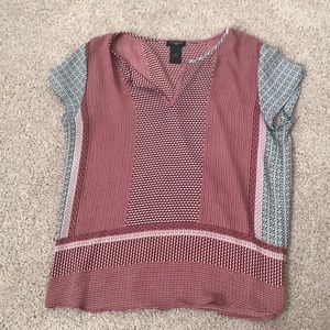 Ann Taylor Red Flowy Blouse Professional Shirt